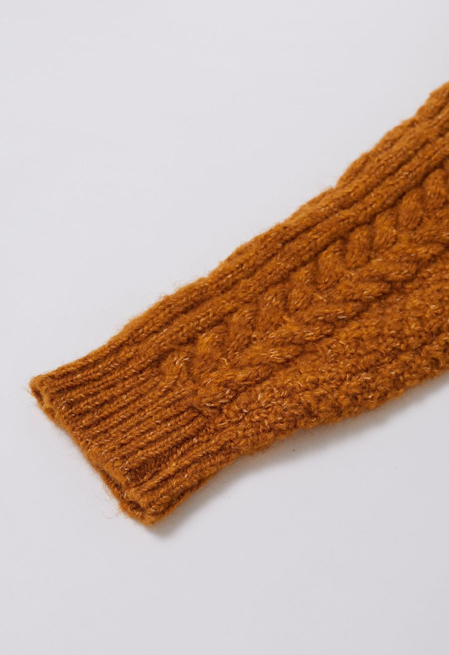Back To Cozy Cable Knit Sweater in Pumpkin