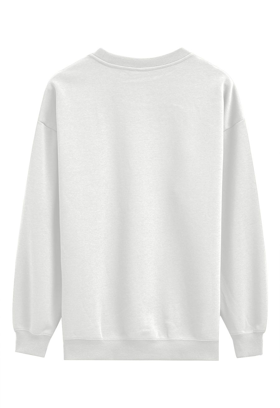 Coffee Queen Printed Sweatshirt in White