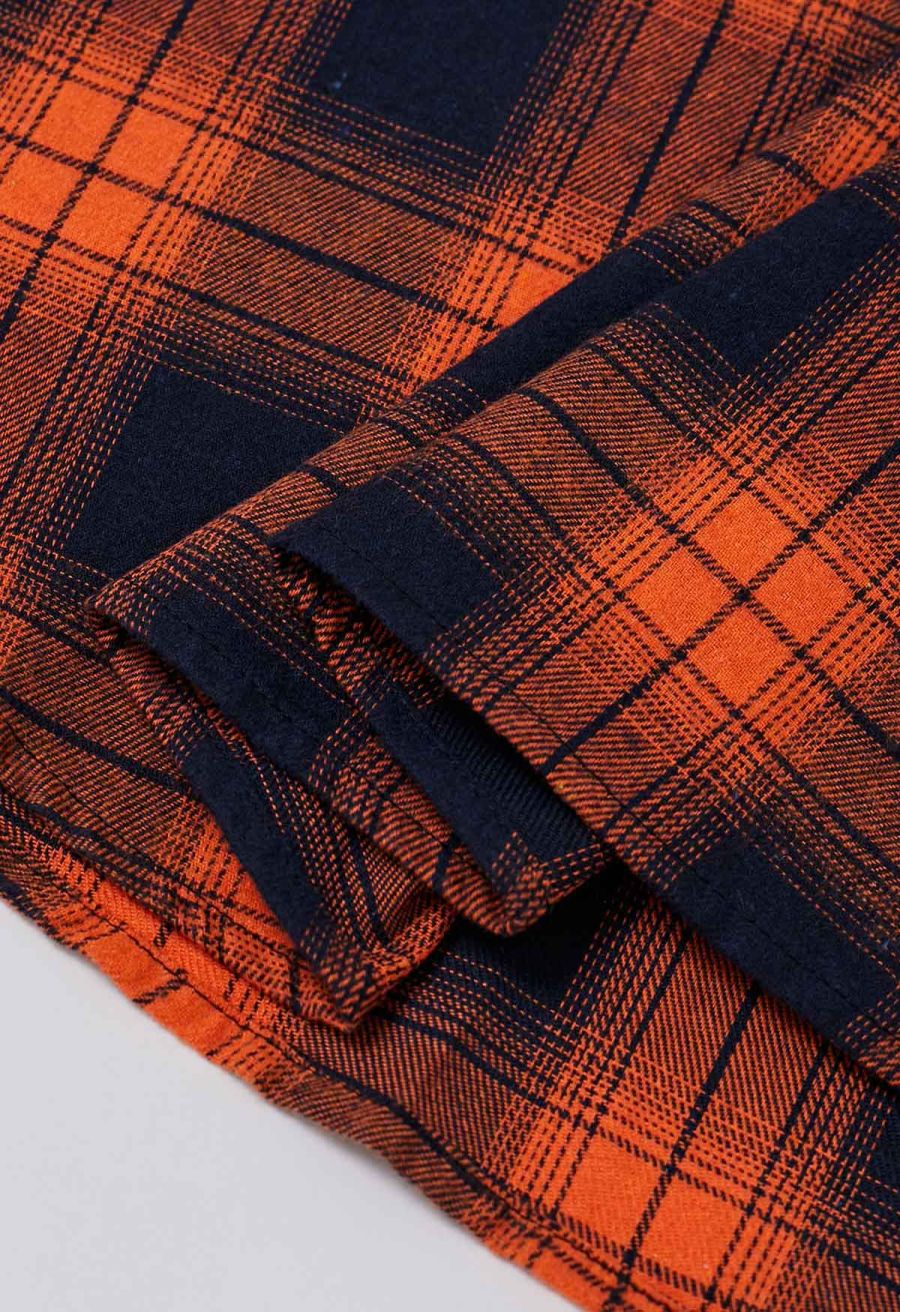 Pumpkin Check A-Line Midi Skirt