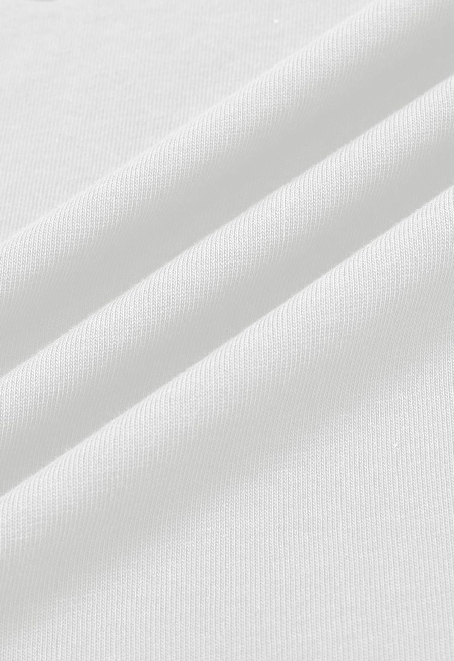 Coffee Queen Printed Cotton T-Shirt in White