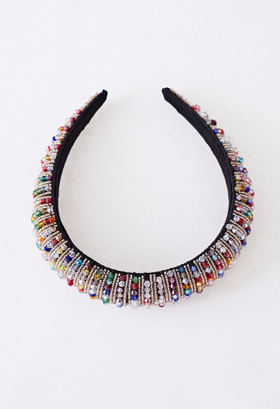 Full Rhinestone Crystal Headband in Black