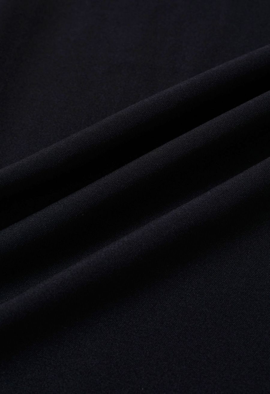 Ruched High Waist Pleated Wide-Leg Pants in Black