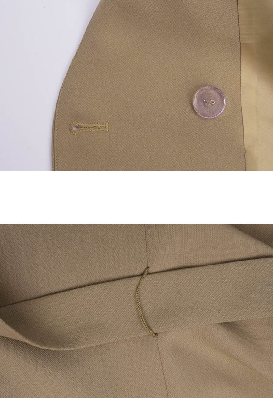 Ruffle Doll Collar Belted Vest in Camel