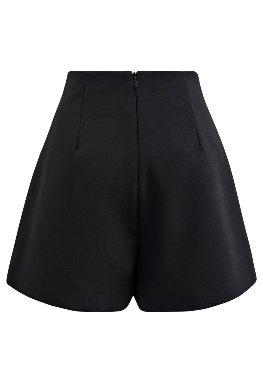 Ornate Golden Button Flap Skorts