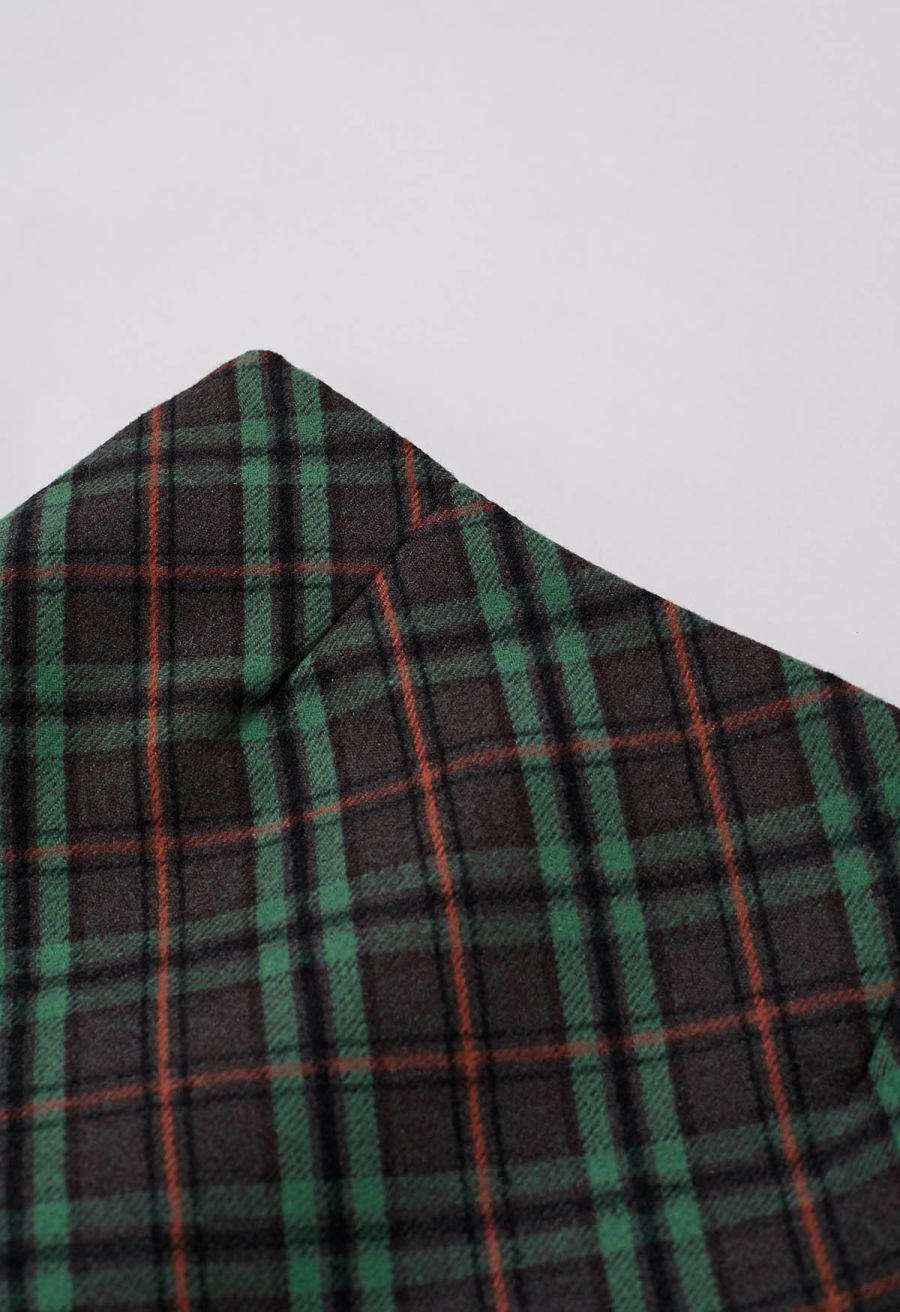 Modern Tartan Mini Bud Skirt in Green