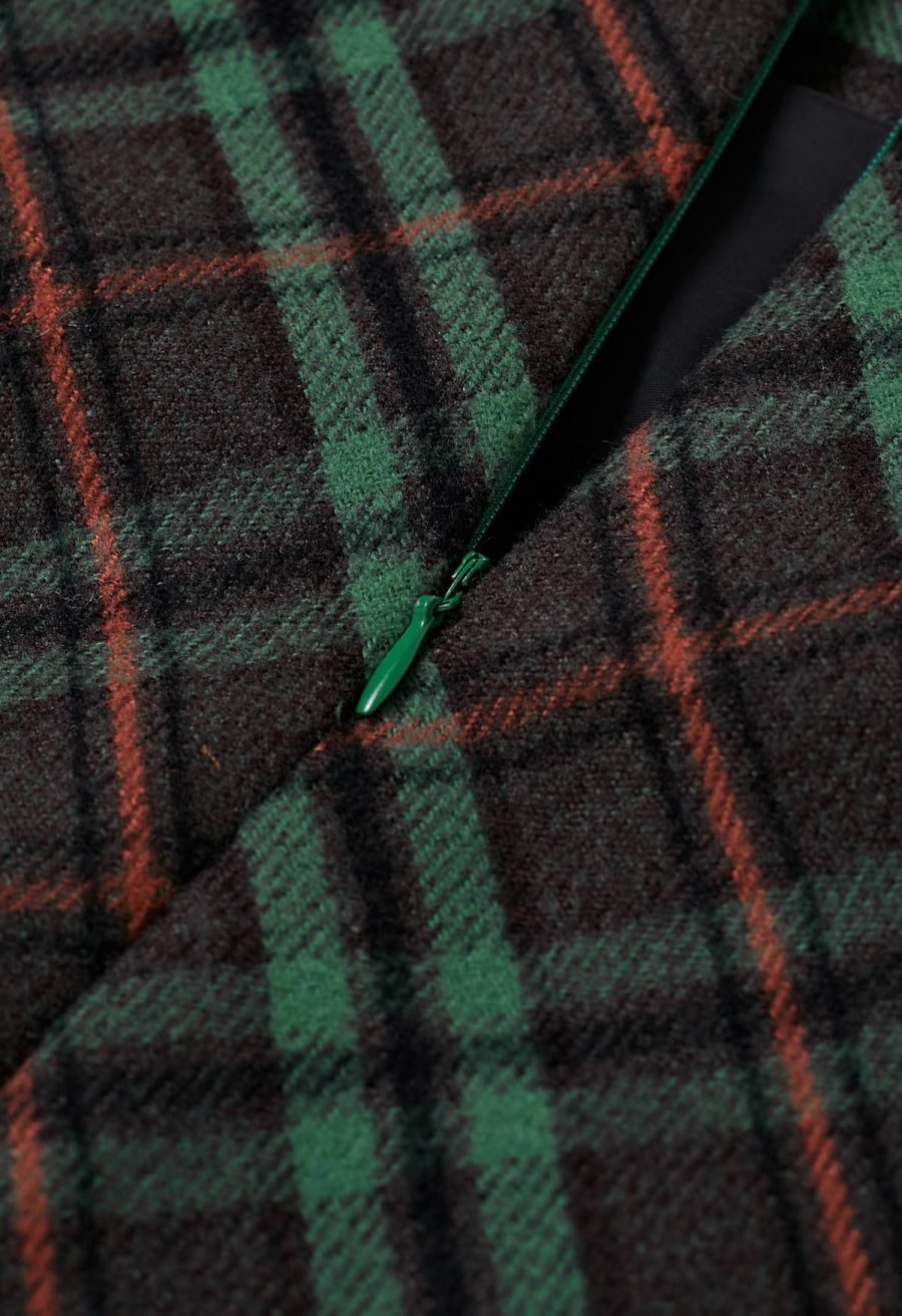 Modern Tartan Mini Bud Skirt in Green