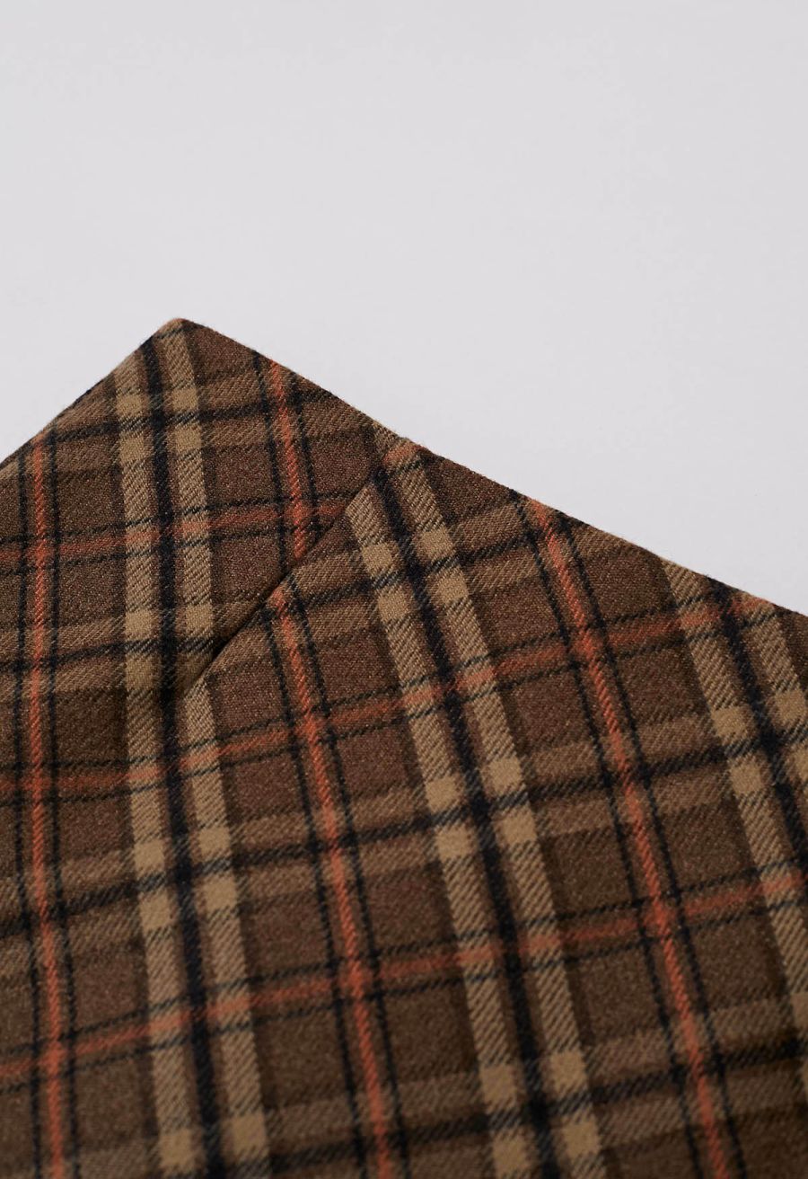 Modern Tartan Mini Bud Skirt in Brown