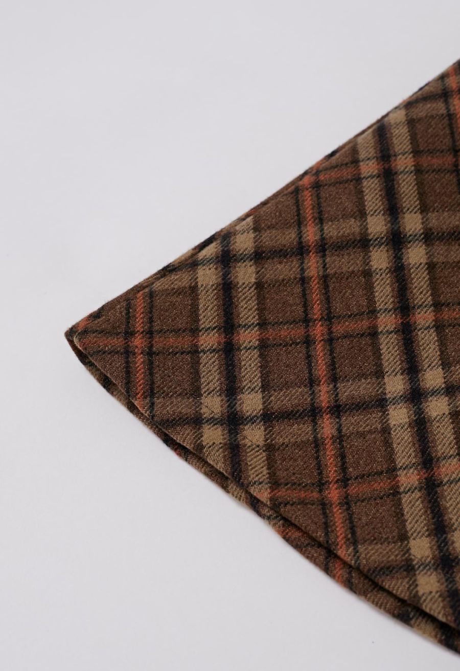 Modern Tartan Mini Bud Skirt in Brown