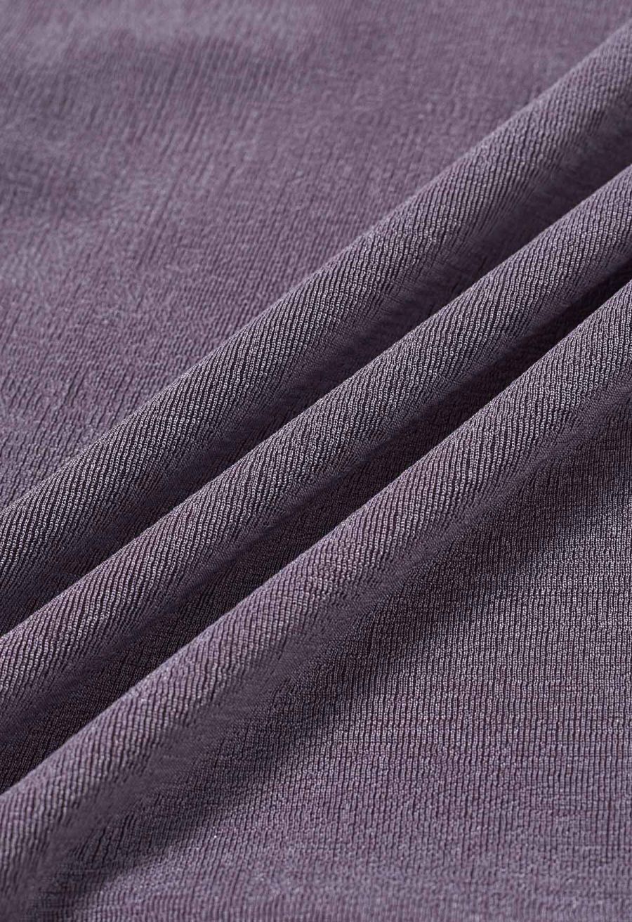 Ruched Waist Faux-Wrap Top in Lilac