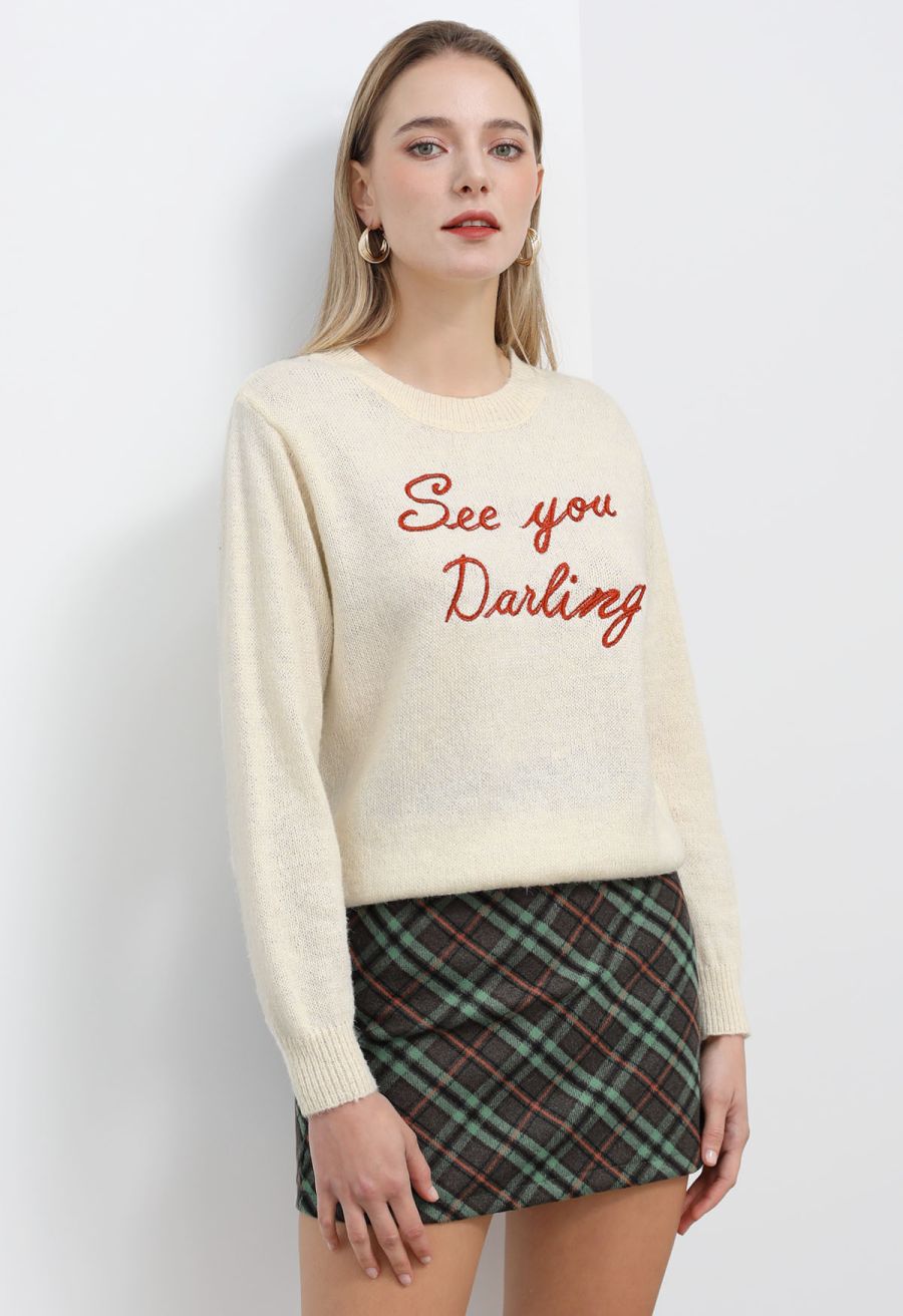 Modern Tartan Mini Bud Skirt in Green