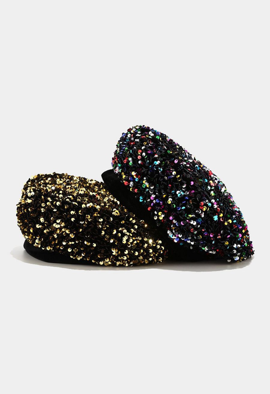 Full Sequin Dazzling Beret Hat