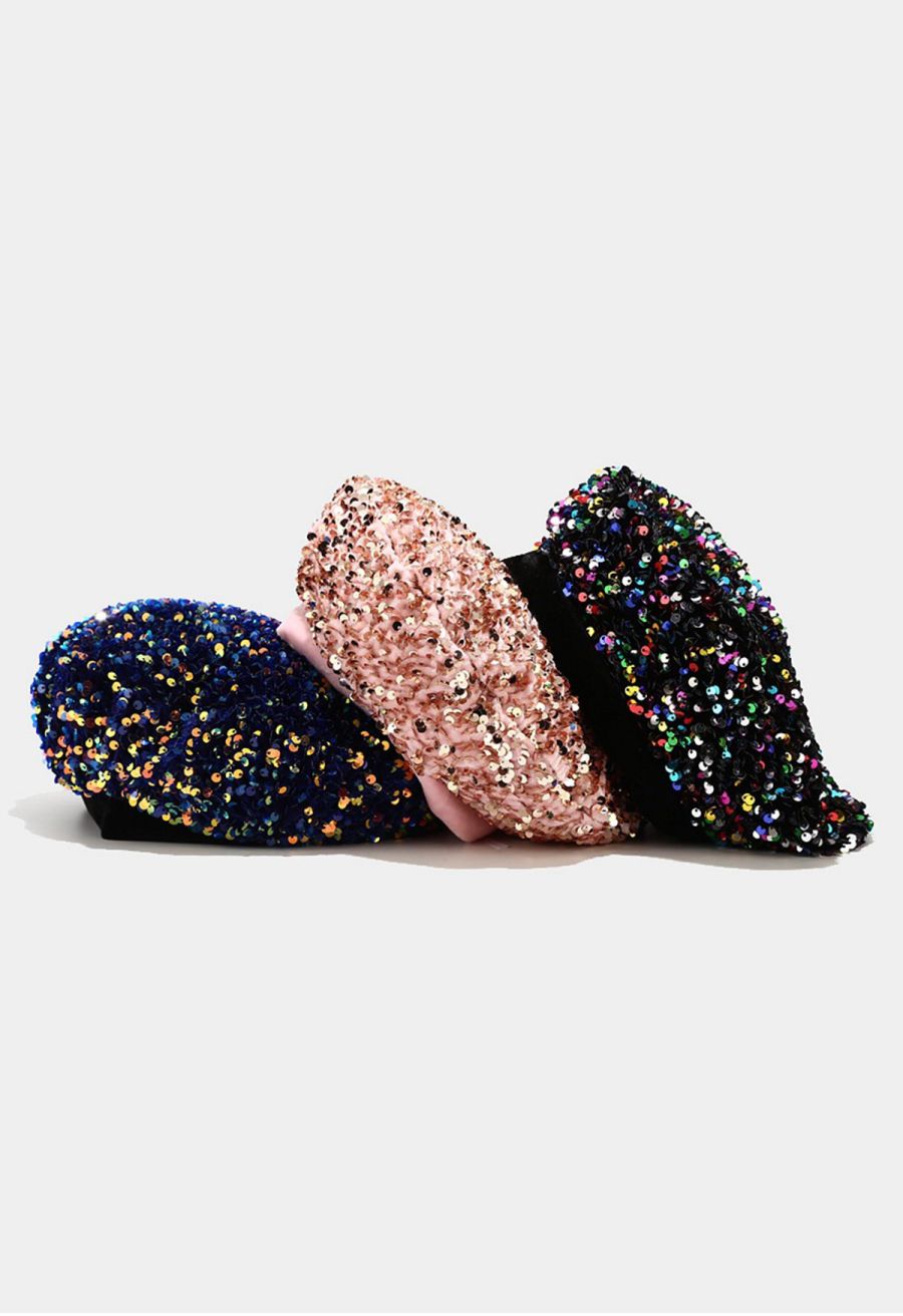 Full Sequin Dazzling Beret Hat