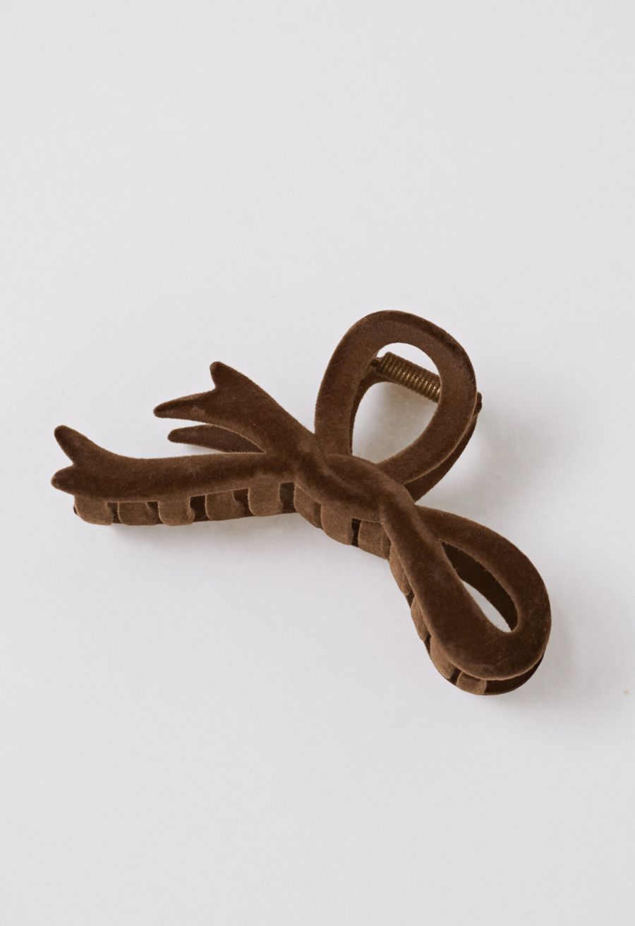 Irregular Bowknot Flocking Hair Clip