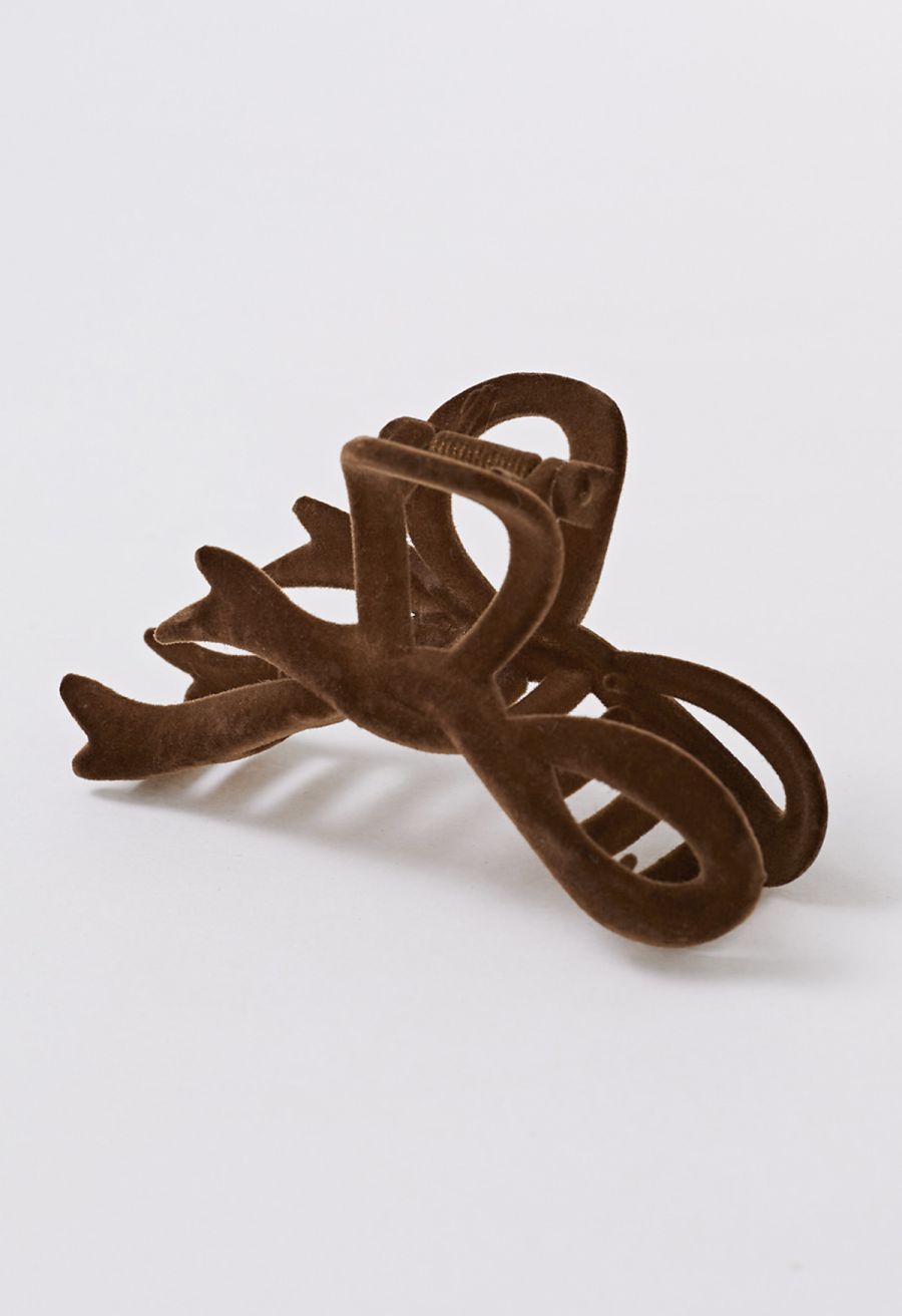 Irregular Bowknot Flocking Hair Clip