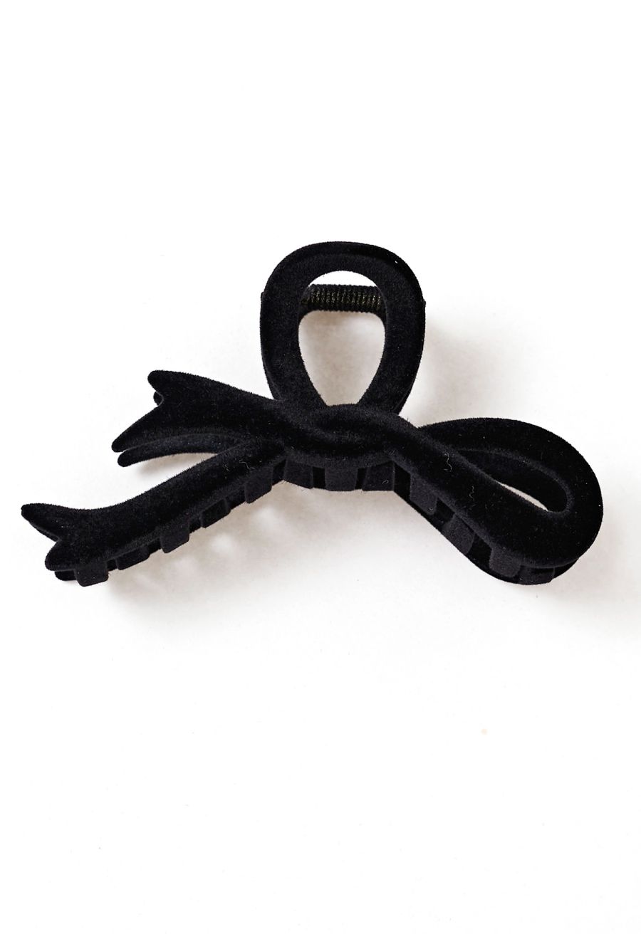 Irregular Bowknot Flocking Hair Clip