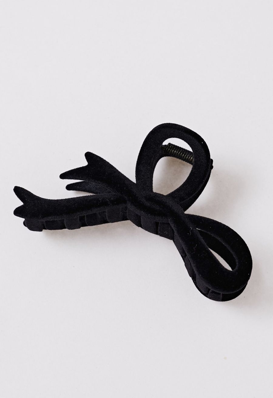 Irregular Bowknot Flocking Hair Clip