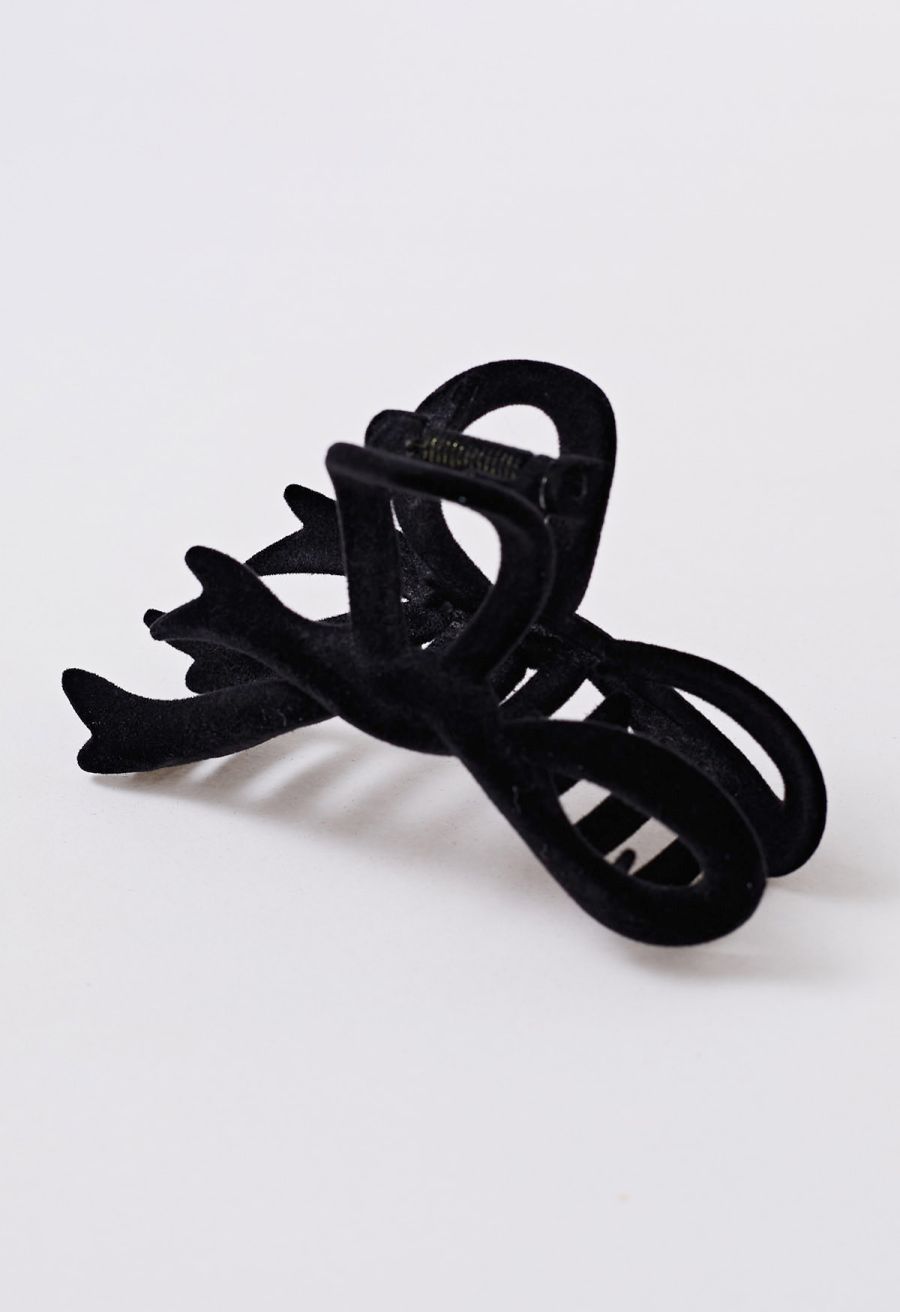 Irregular Bowknot Flocking Hair Clip