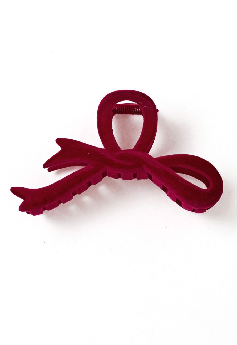 Irregular Bowknot Flocking Hair Clip