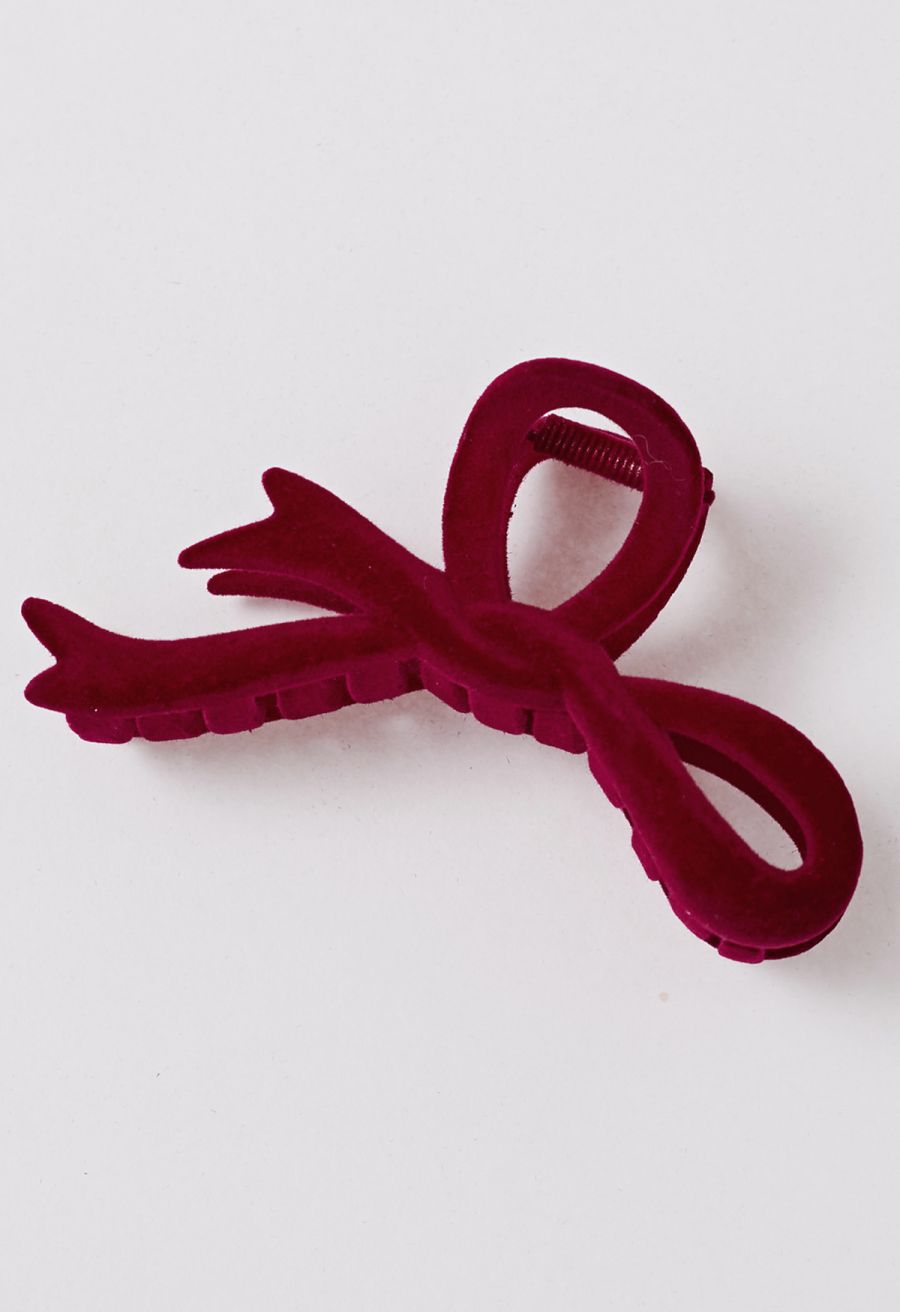 Irregular Bowknot Flocking Hair Clip