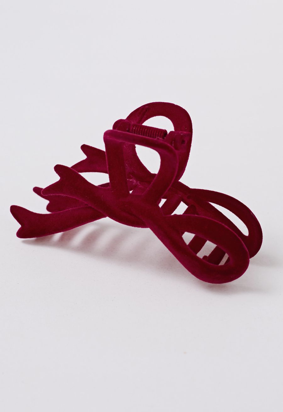 Irregular Bowknot Flocking Hair Clip