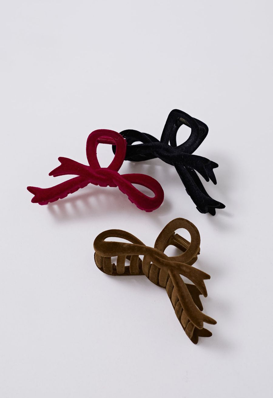 Irregular Bowknot Flocking Hair Clip