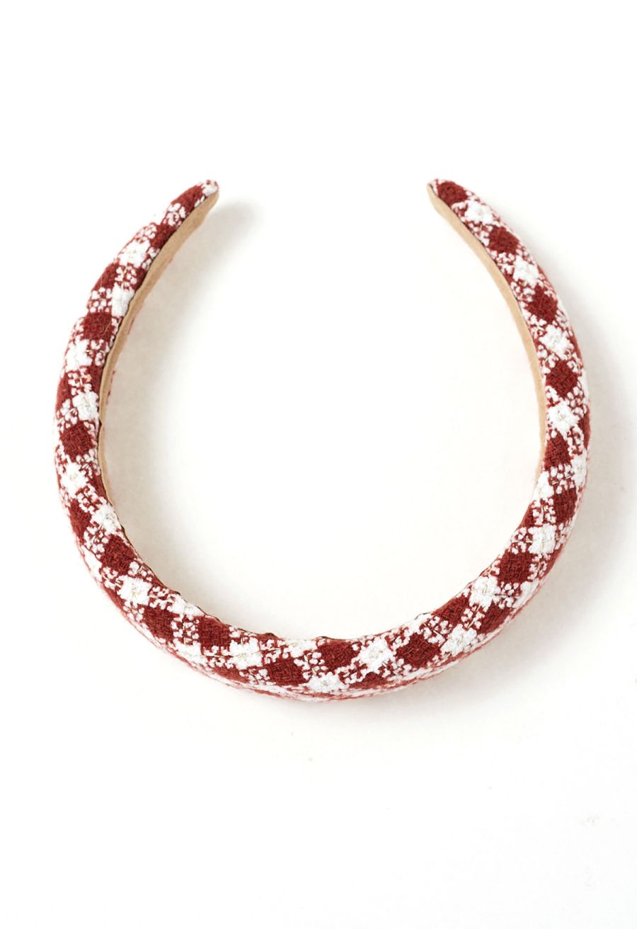 Retro Plaid Wide Edge Headband