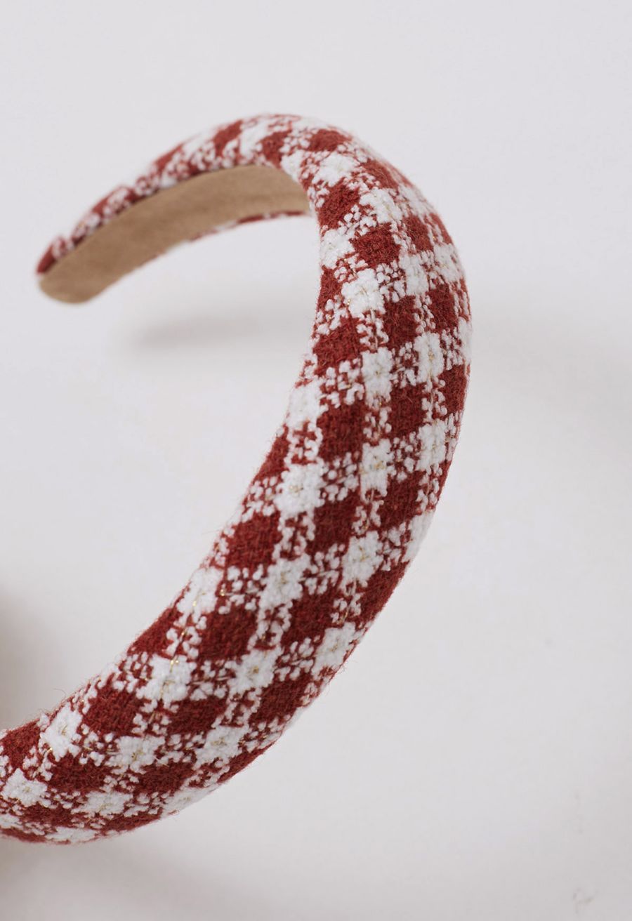 Retro Plaid Wide Edge Headband