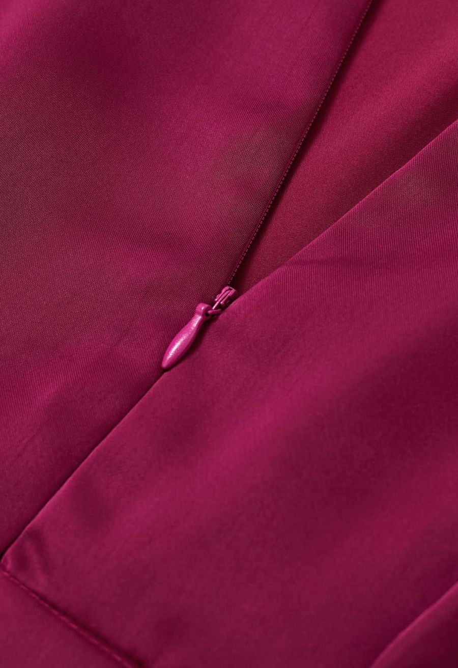 Shine Bright High Neck Tulle Maxi Dress in Burgundy