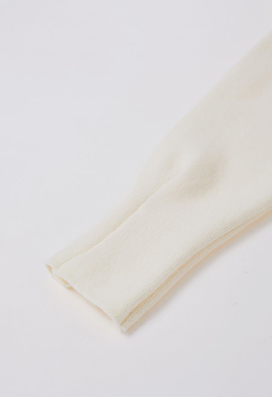 Casual-Chic Wide Lapel Knit Cardigan in Ivory