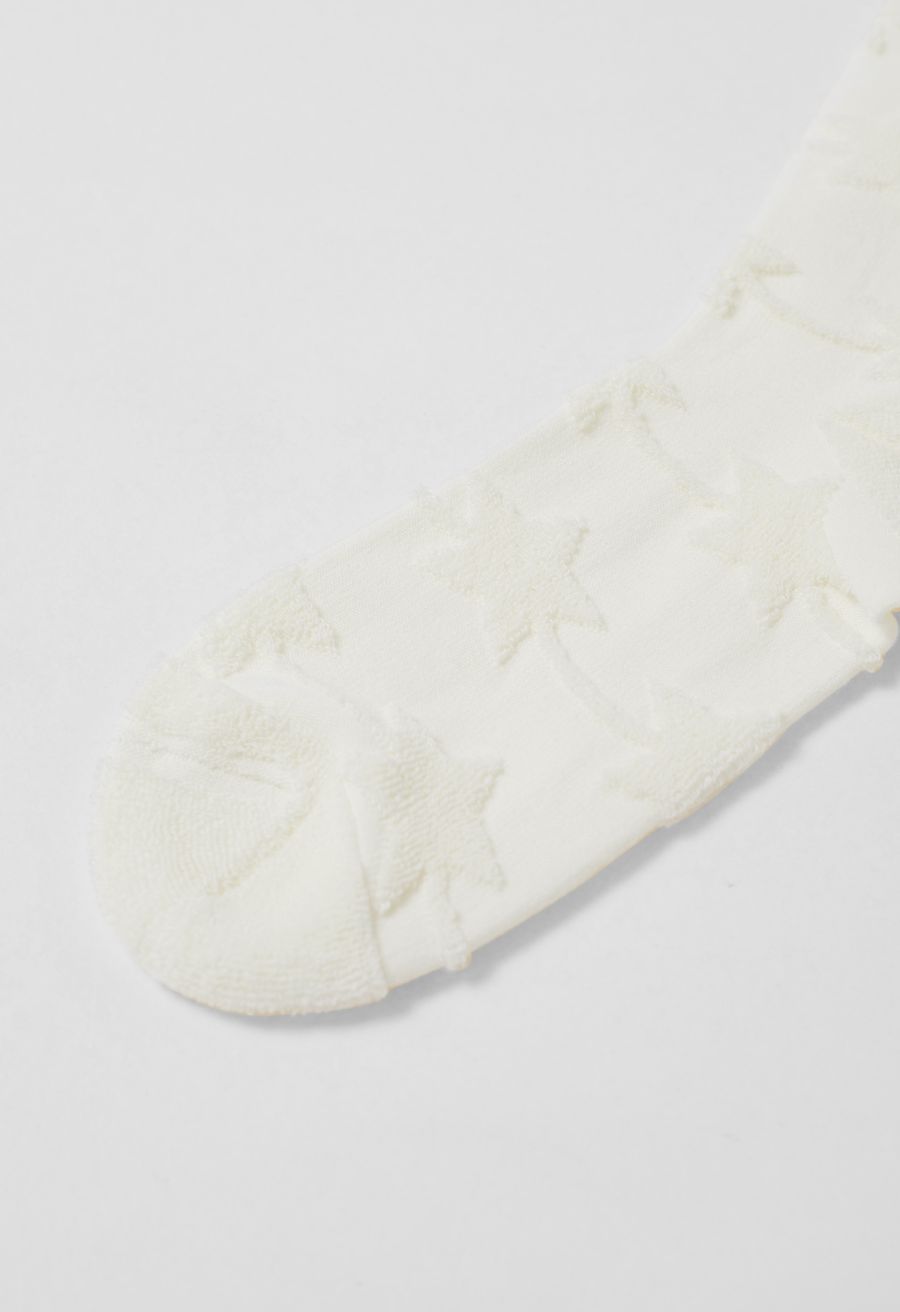 Christmas Vibe Embossed Mid-Calf Socks in White
