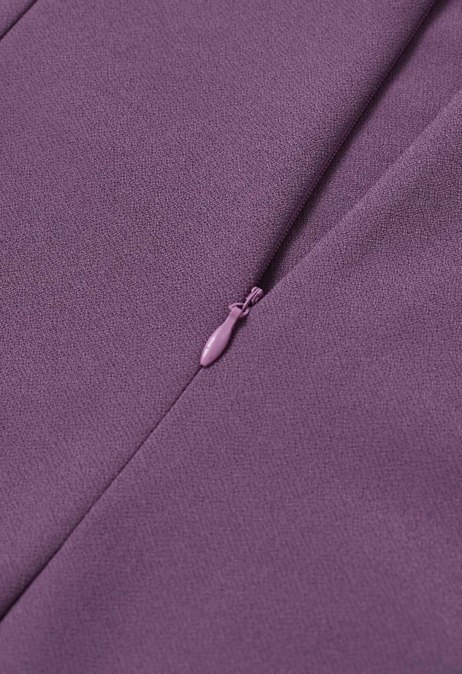 Side Pleat Front Slit Pencil Skirt
