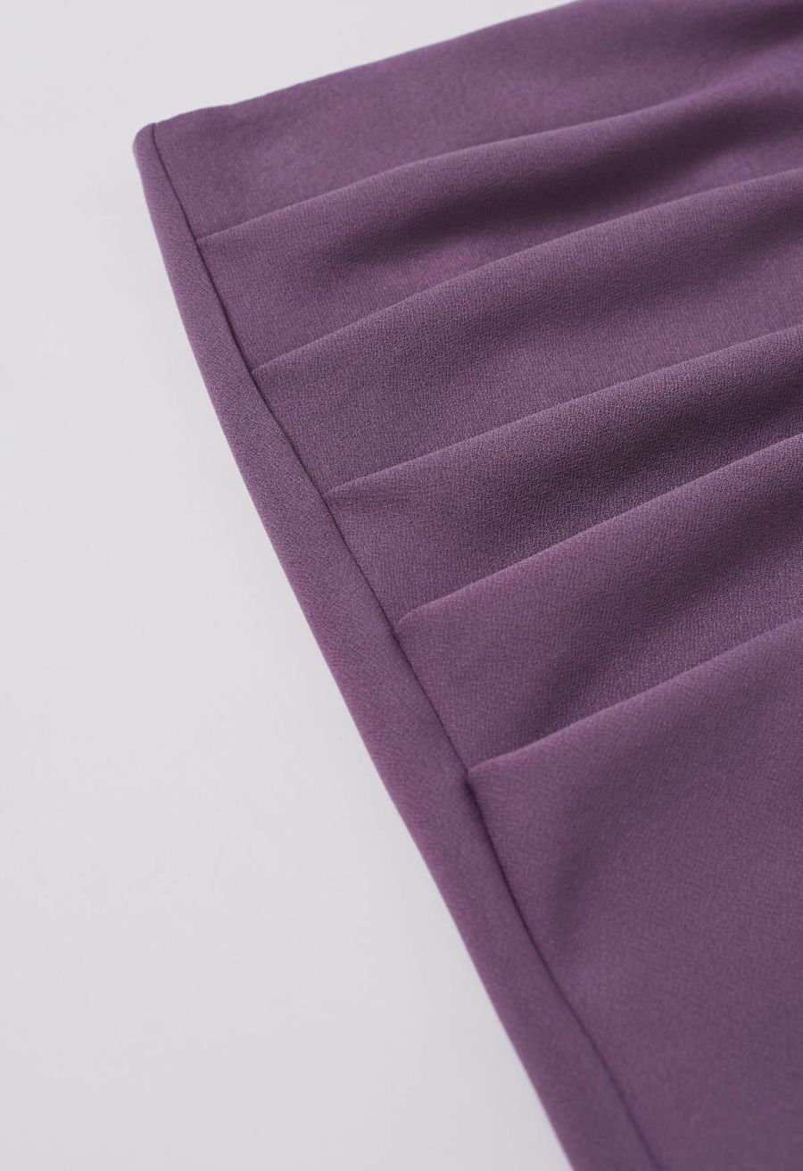 Side Pleat Front Slit Pencil Skirt