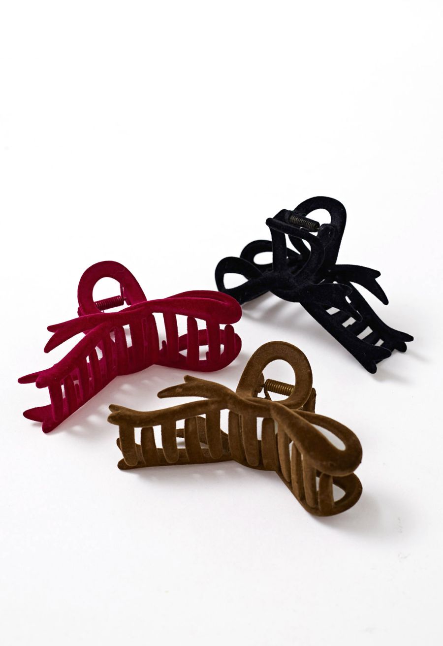 Irregular Bowknot Flocking Hair Clip