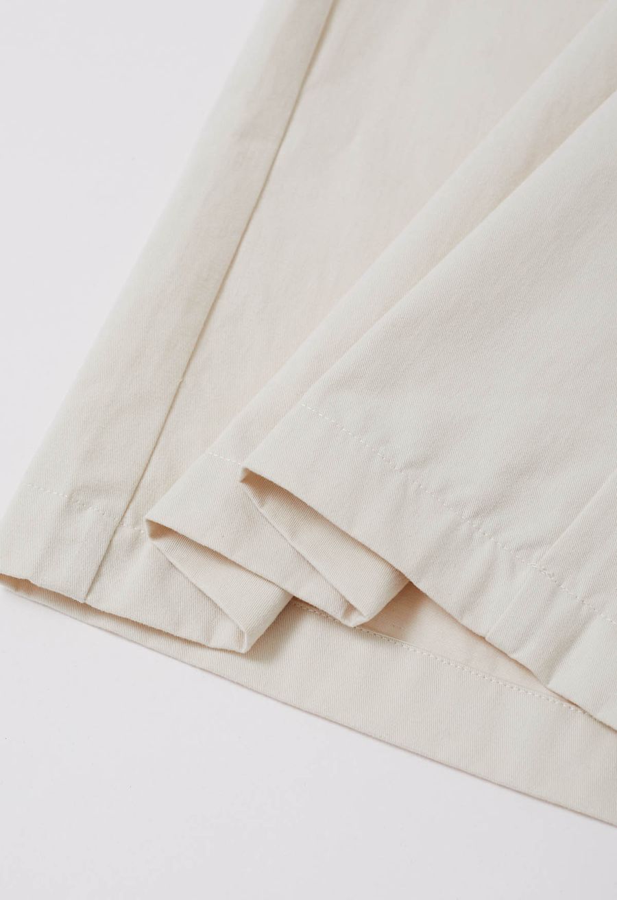 Comfortable Cotton Wide-Leg Pants in Ivory