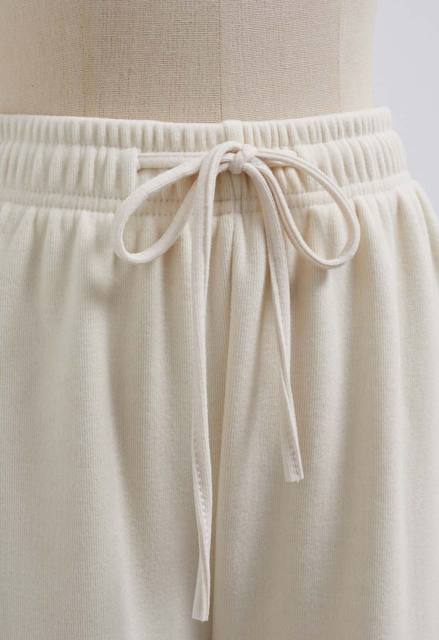 Velvet Lining Cozy Lounge Pants in Cream