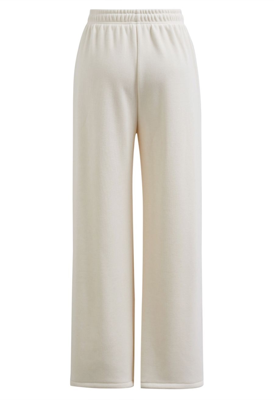 Velvet Lining Cozy Lounge Pants in Cream