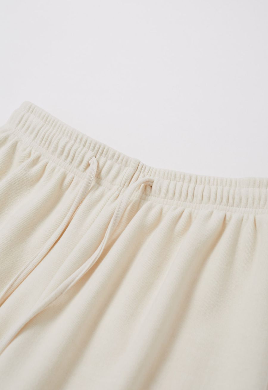Velvet Lining Cozy Lounge Pants in Cream