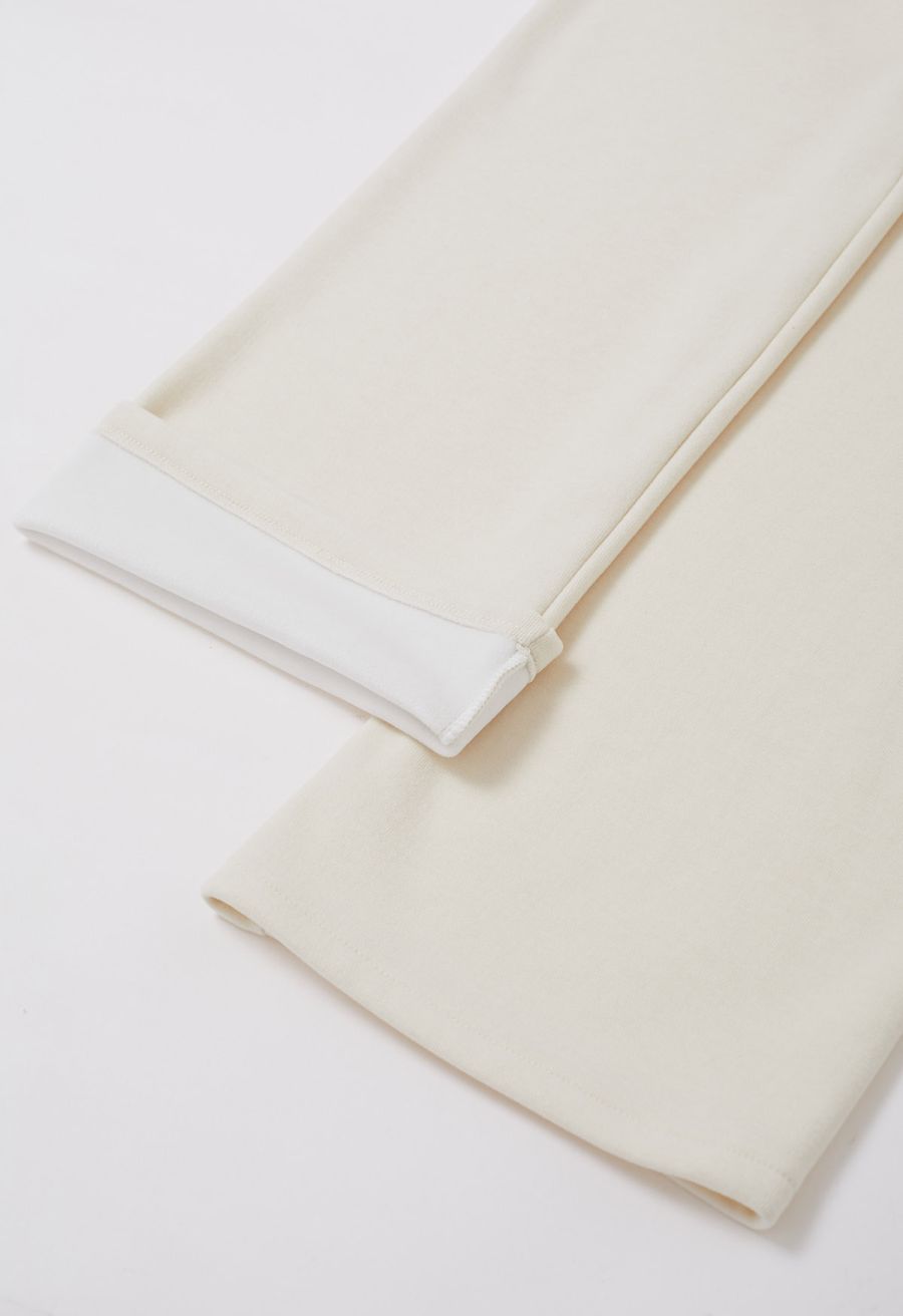 Velvet Lining Cozy Lounge Pants in Cream