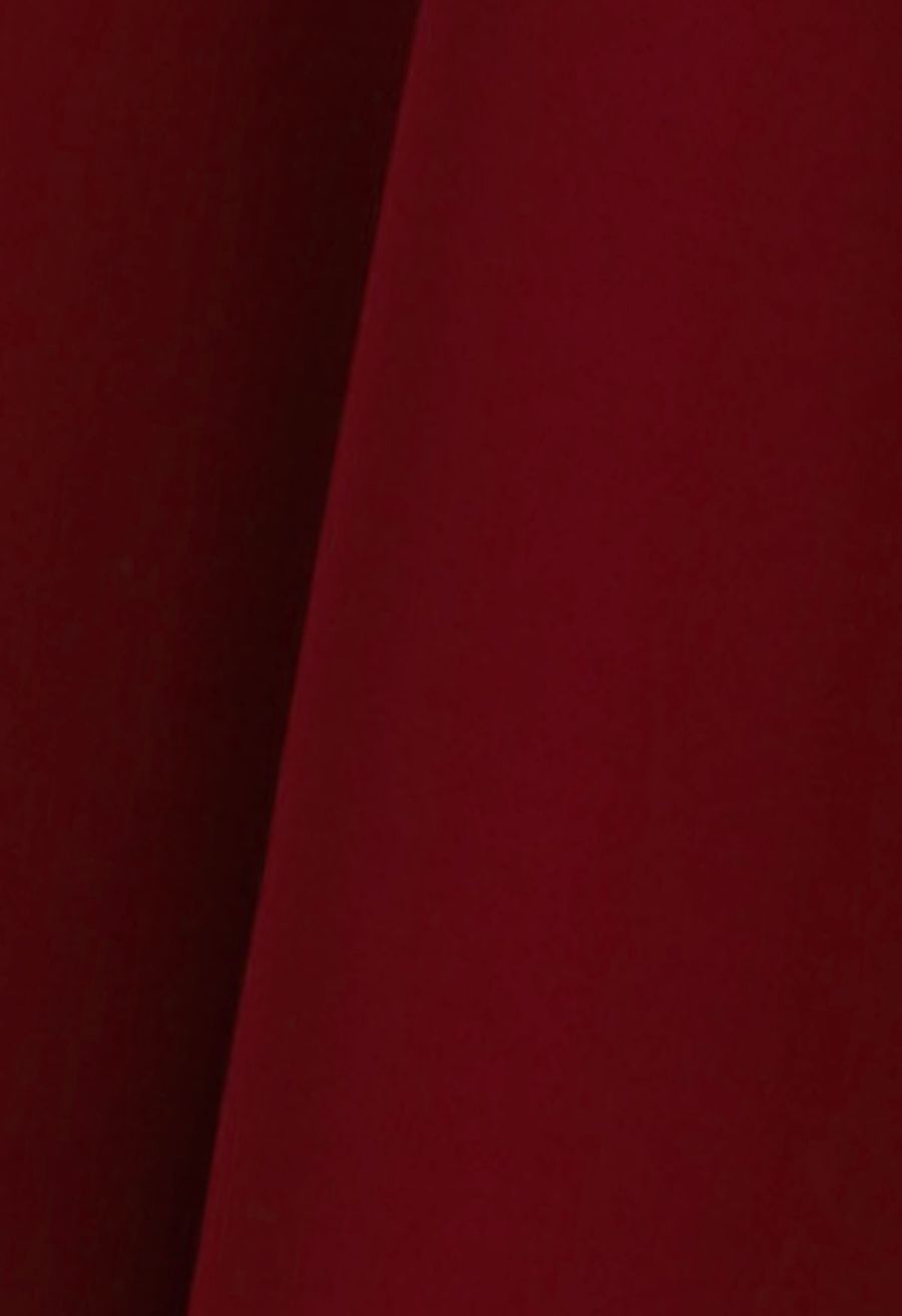 One-Shoulder Dual Strap Mermaid Gown in Burgundy
