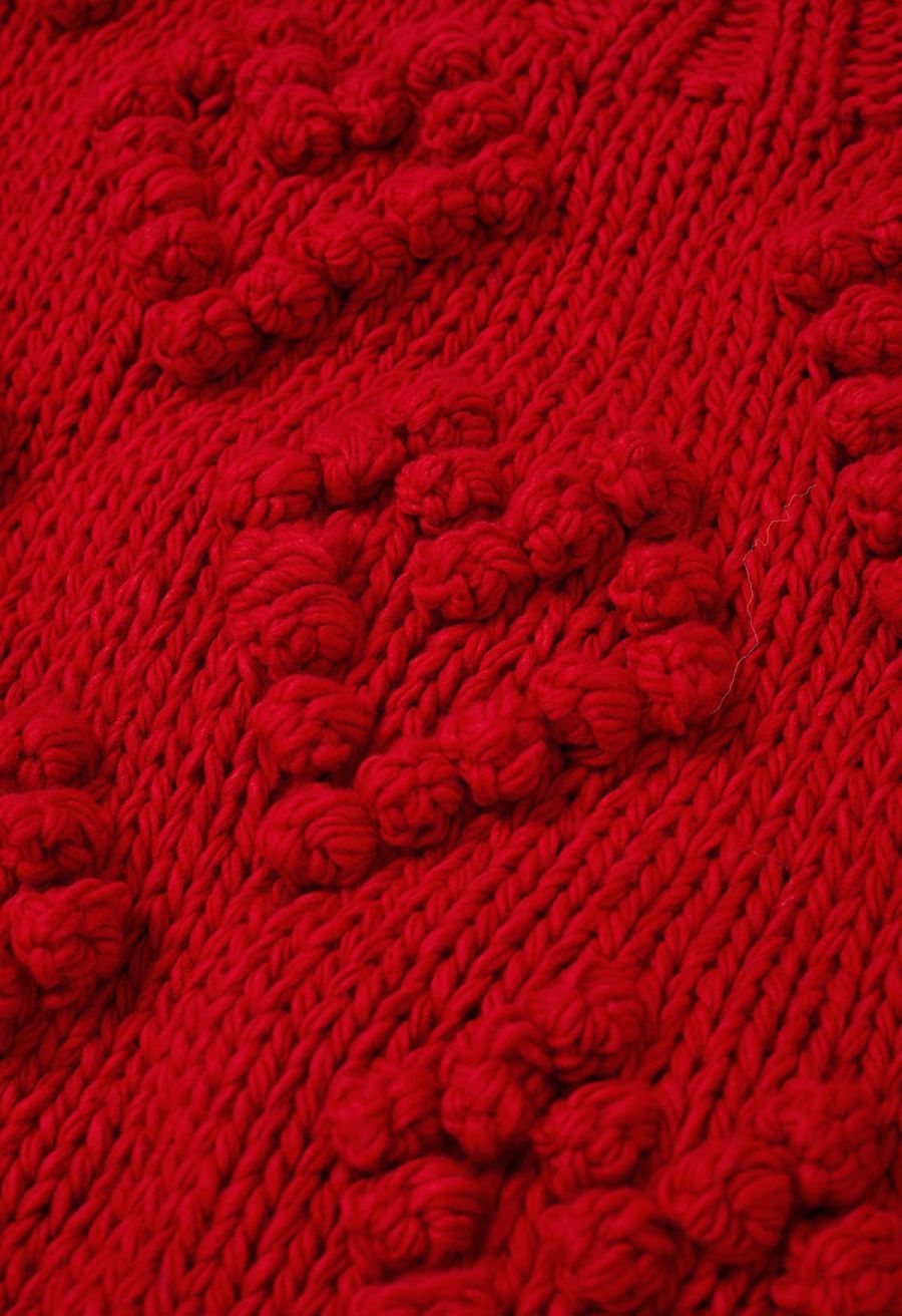 Knit Your Love Turtleneck Sweater in Red