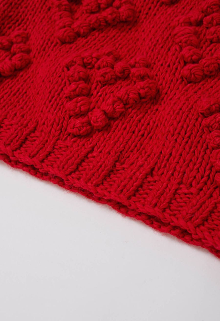 Knit Your Love Turtleneck Sweater in Red