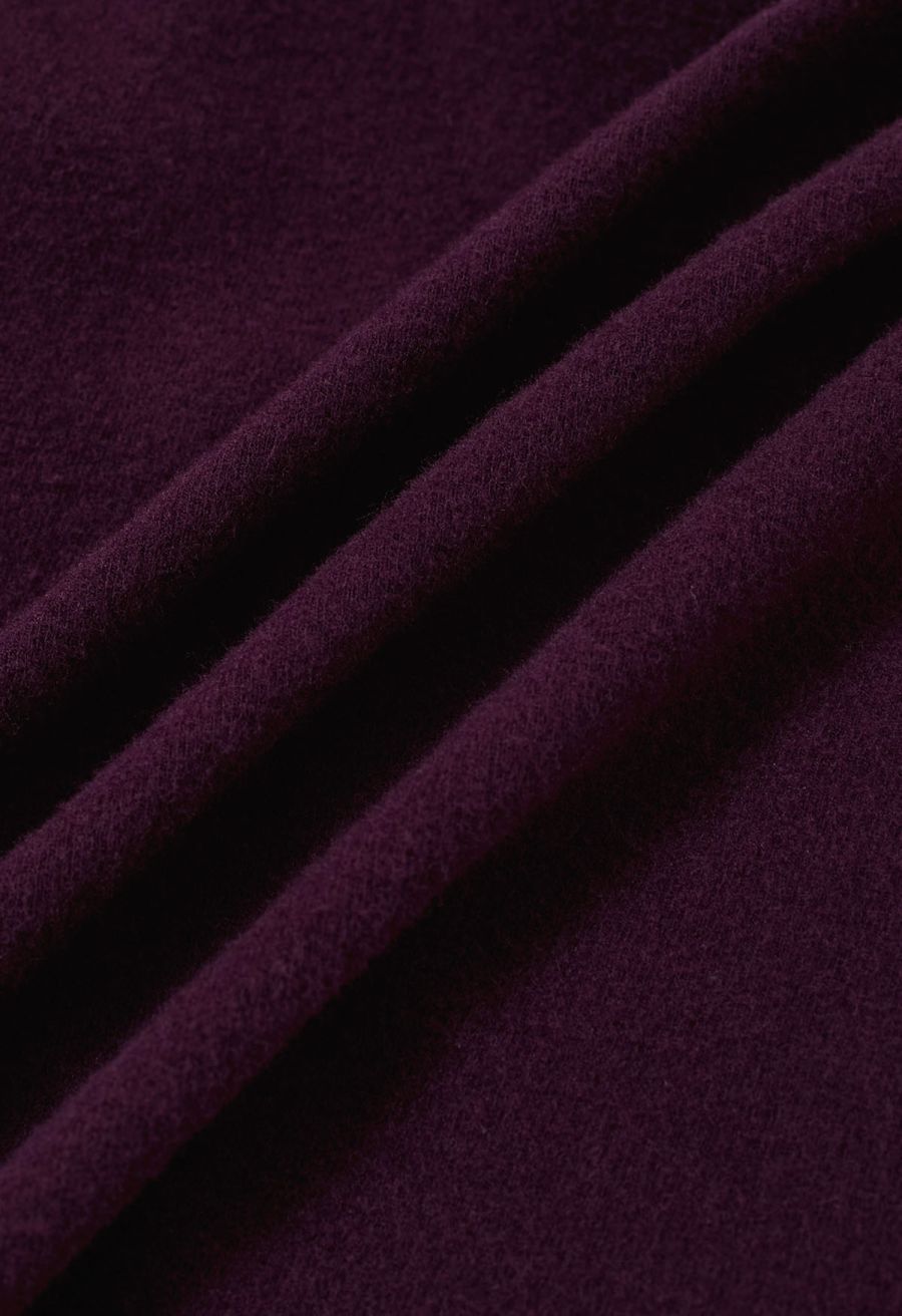Cross V-Neck Long Sleeves Top in Purple