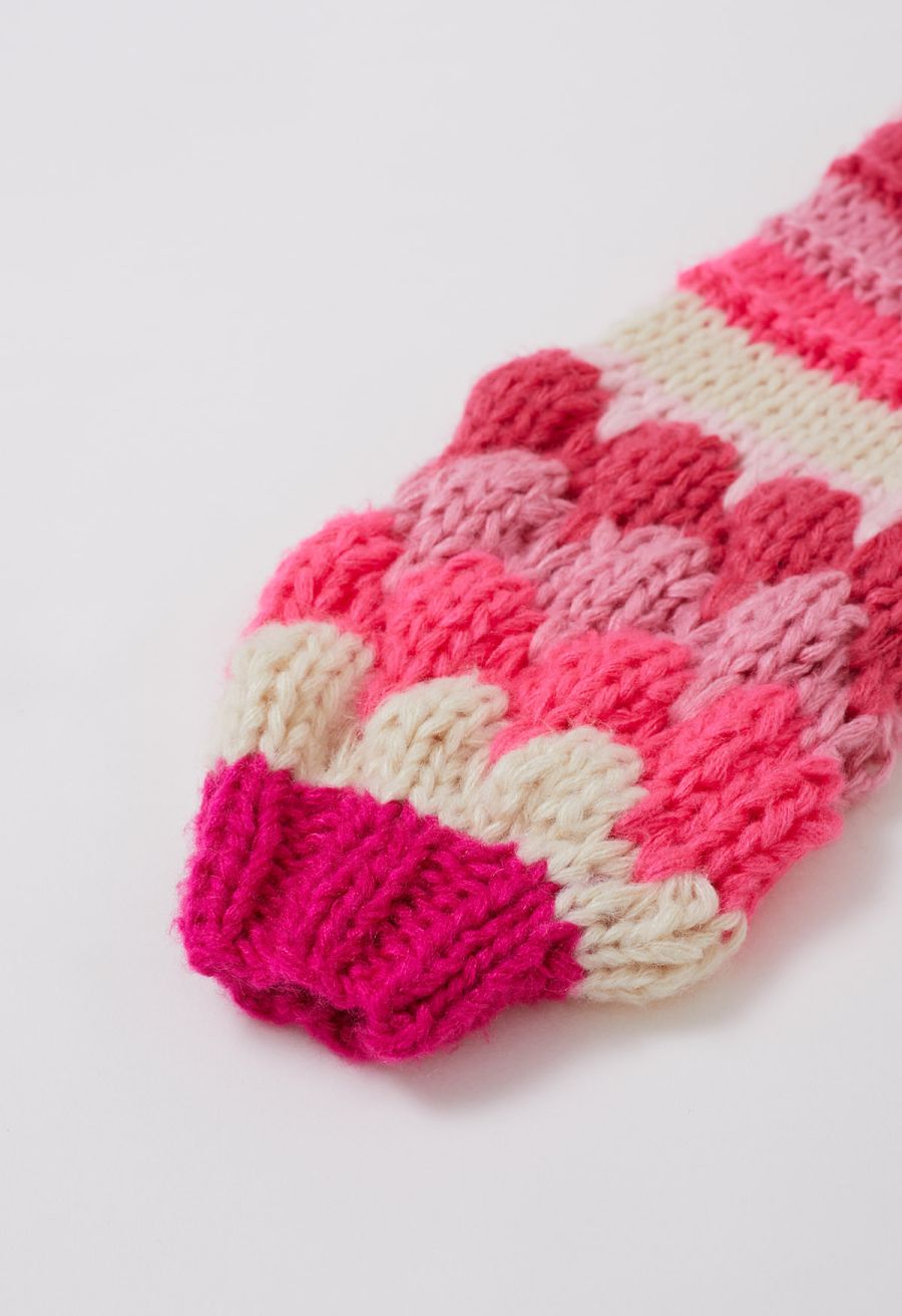 Pretty in Pink Color Block Hand Knit Cardigan
