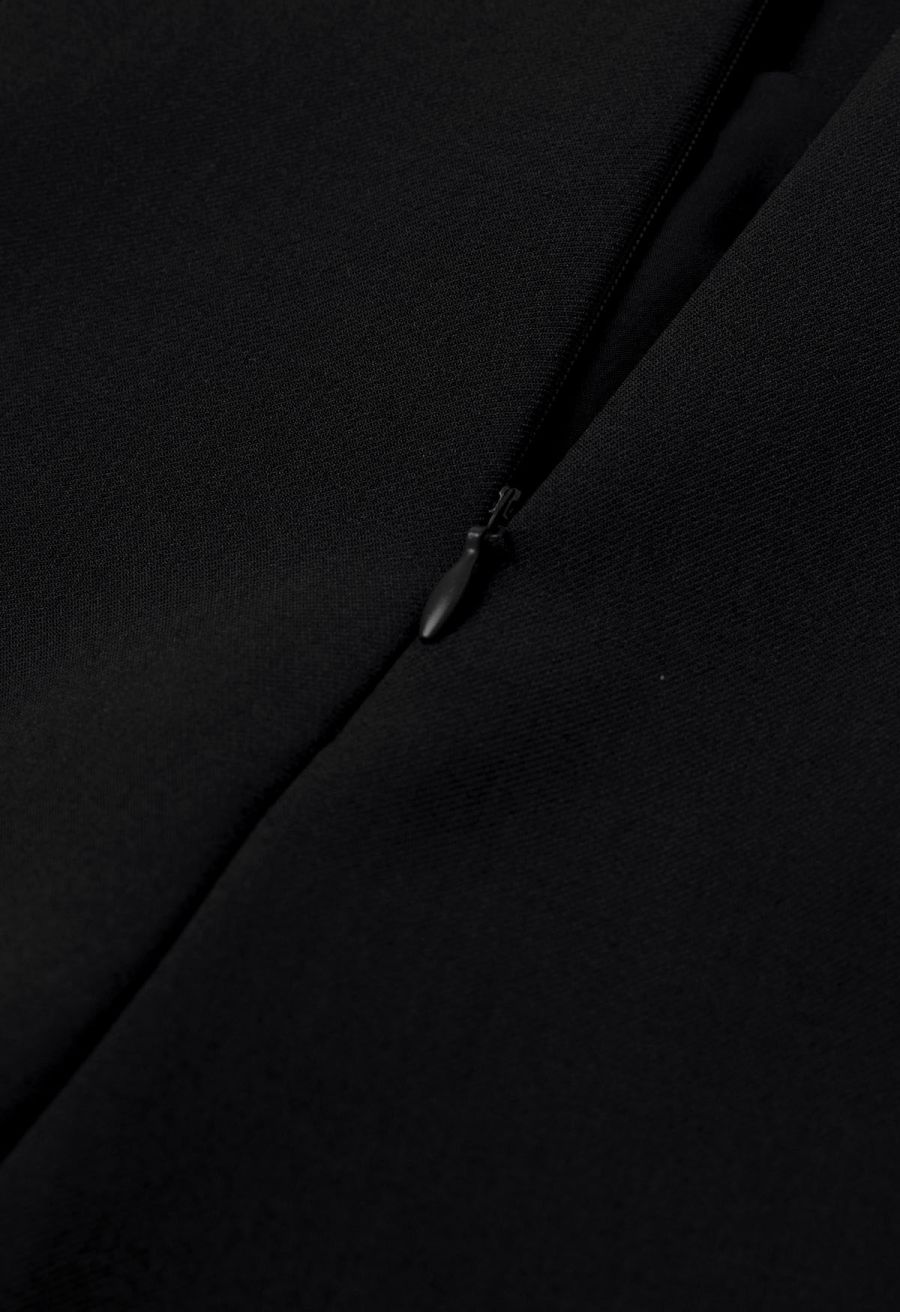 High Waist Button Decorated Shorts in Black