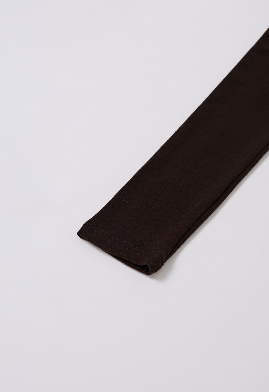 Solid Color Soft Wrap Top in Brown