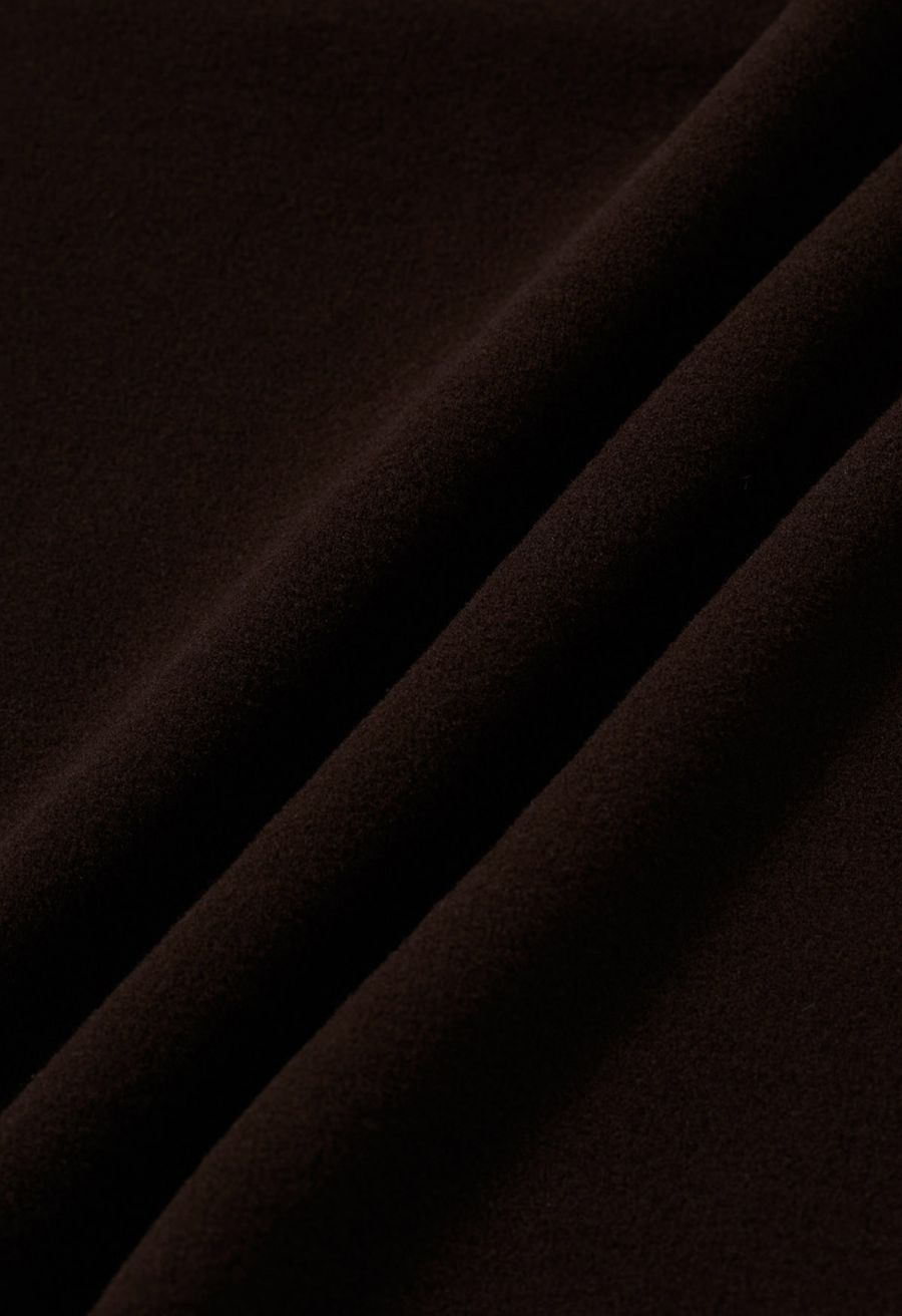 Solid Color Soft Wrap Top in Brown