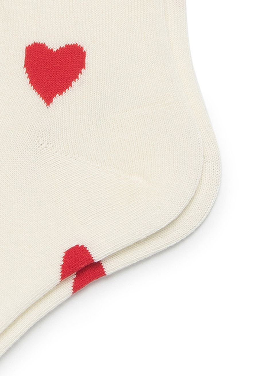 Little Red Heart Cotton Crew Socks