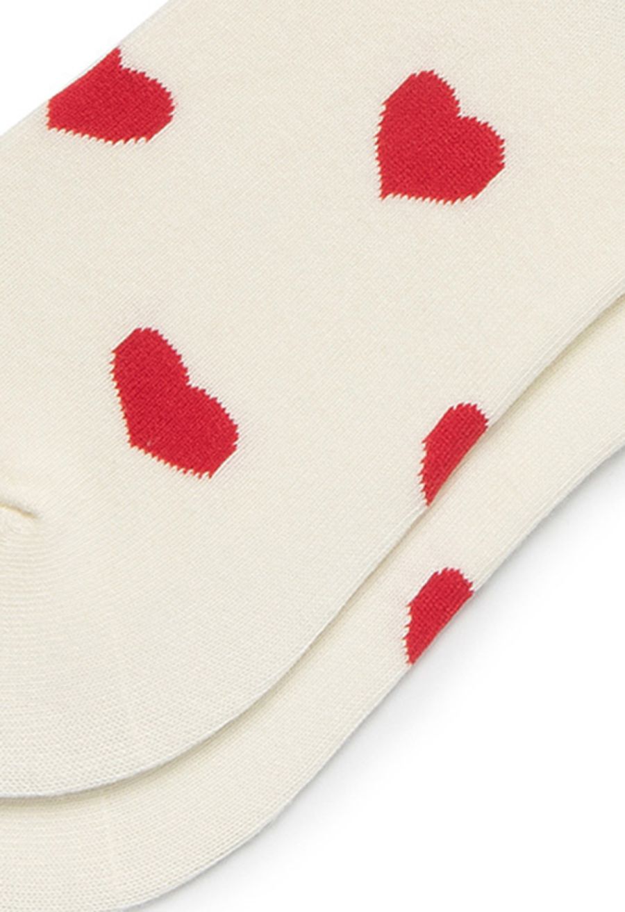 Little Red Heart Cotton Crew Socks