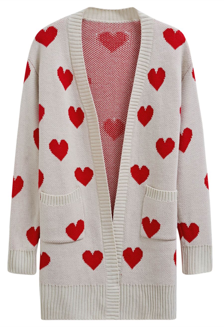 Love Embrace Open Front Knit Cardigan in Ivory