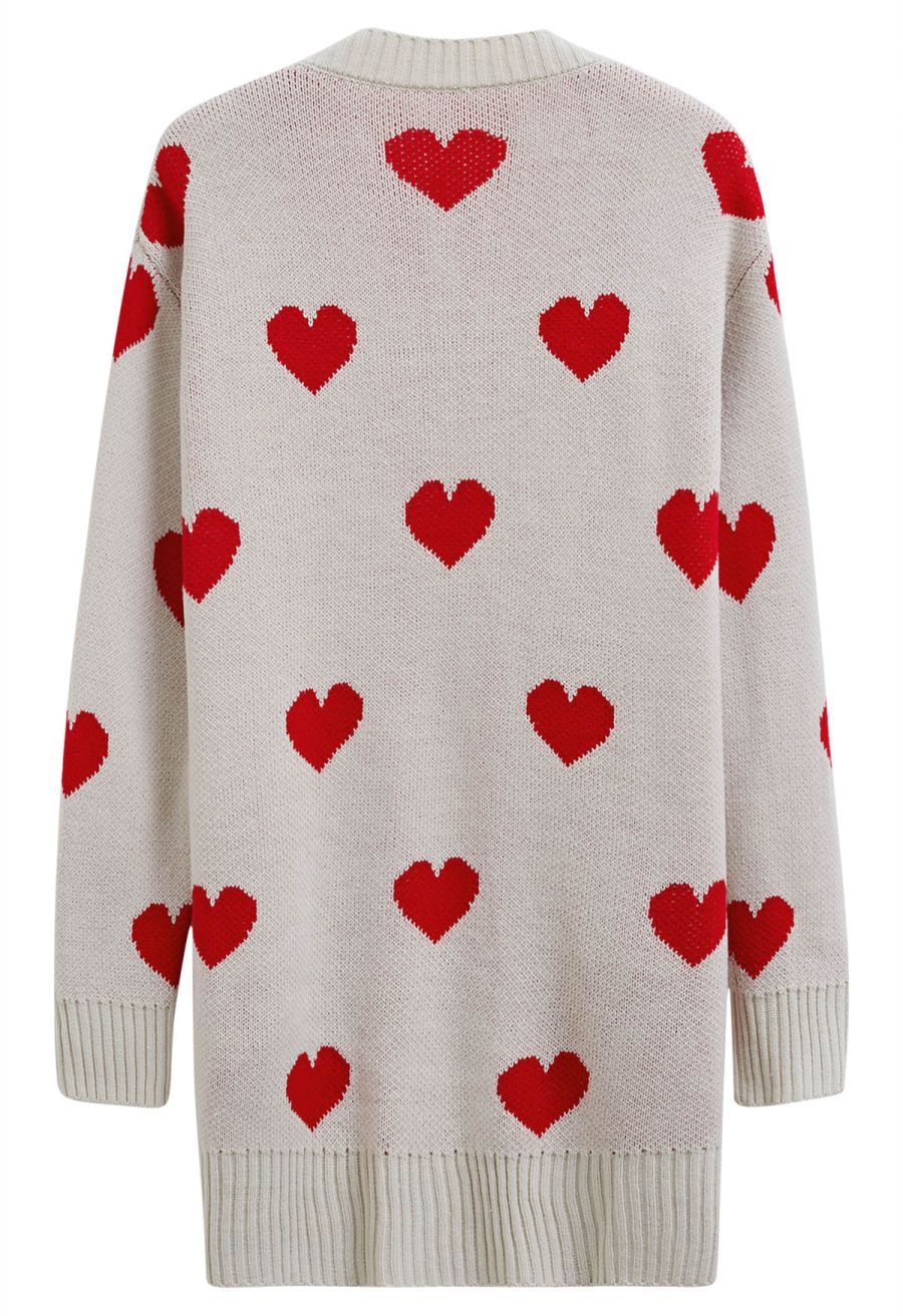 Love Embrace Open Front Knit Cardigan in Ivory
